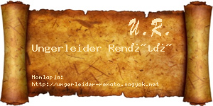 Ungerleider Renátó névjegykártya